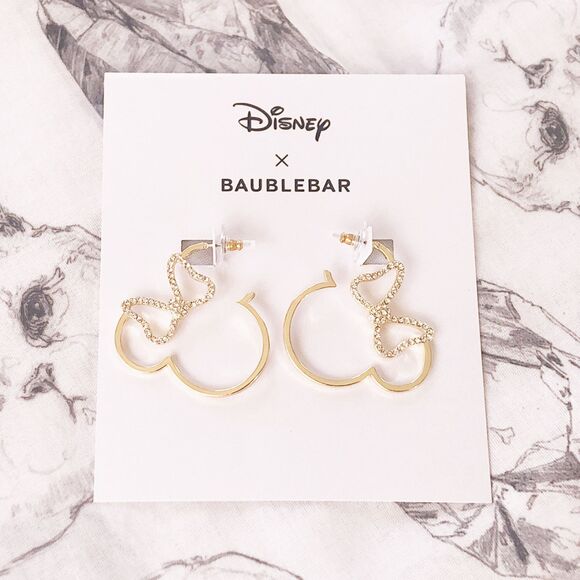 Disney x BAUBLEBAR - Minnie Mouse Outline Hoop Earrings - Picture 2 of 4